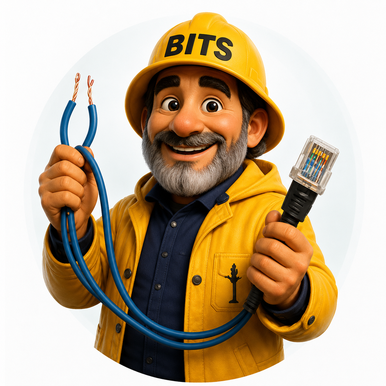The BITS skipper installing copper and fibre cabling