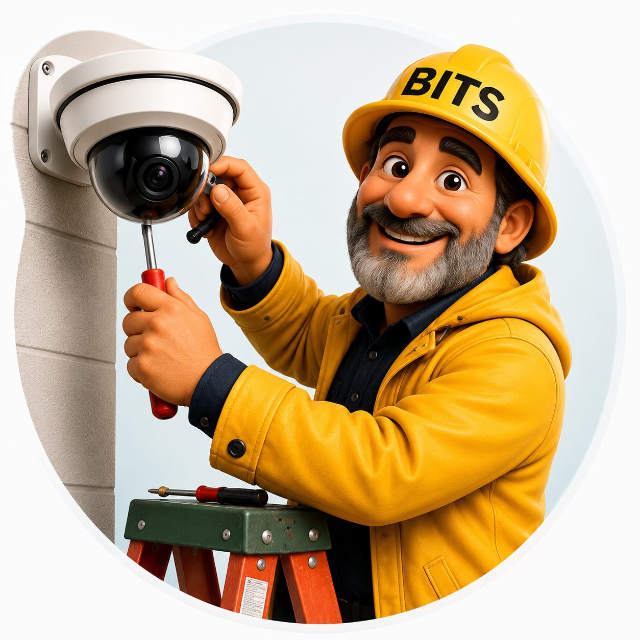 The BITS skipper installing a security camera