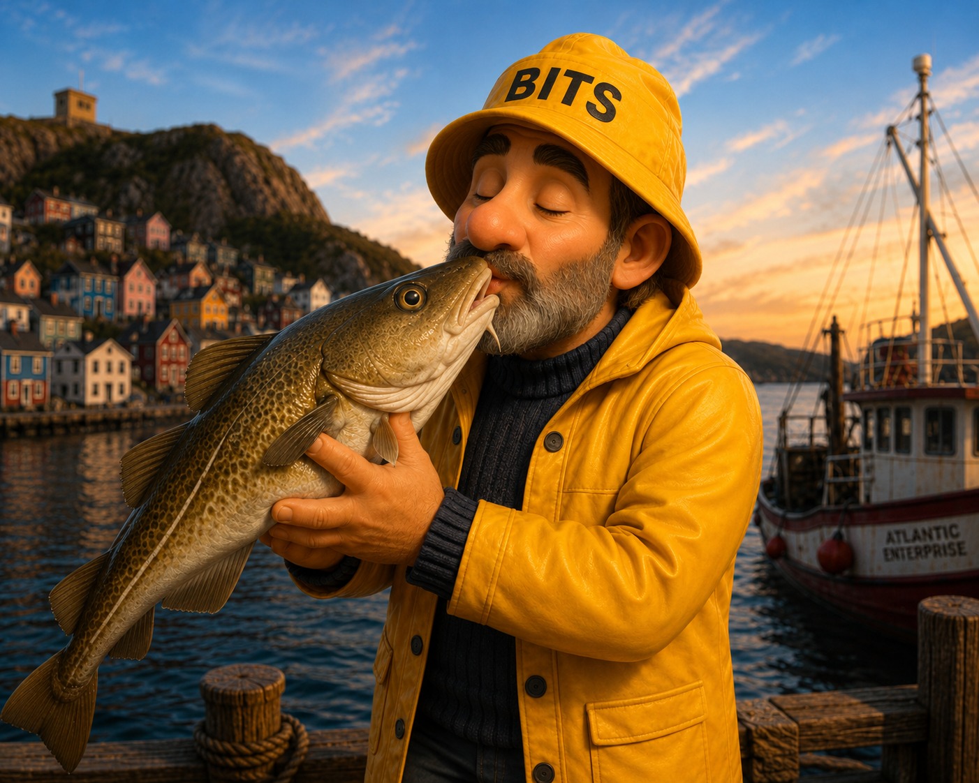 The BITS skipper kissing the cod — getting Screeched-in