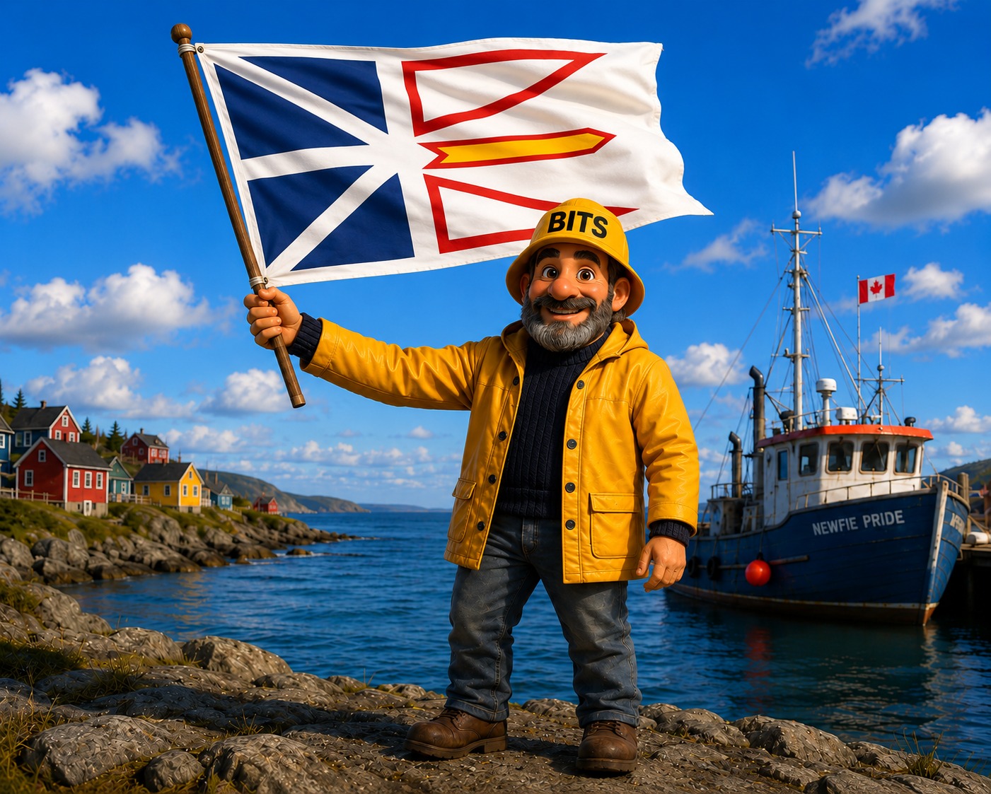 The BITS skipper flying the Newfoundland and Labrador flag